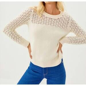 NEW LILLY PULITZER daisa crewneck sweater in coconut